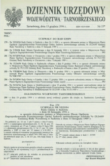 Dziennik Urzędowy Województwa Tarnobrzeskiego. 1994, nr 15 (15 grudnia)