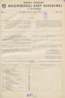 Dziennik Urzędowy Wojewódzkiej Rady Narodowej w Ostrołęce. 1977, nr 1 (19 maja)