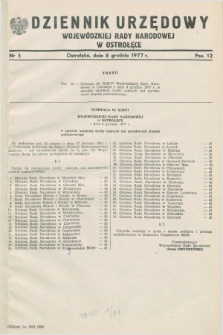 Dziennik Urzędowy Wojewódzkiej Rady Narodowej w Ostrołęce. 1977, nr 5 (8 grudnia)