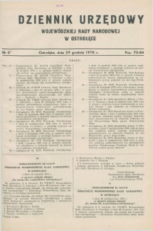 Dziennik Urzędowy Wojewódzkiej Rady Narodowej w Ostrołęce. 1978, nr 5 (29 grudnia)