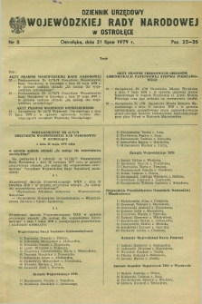 Dziennik Urzędowy Wojewódzkiej Rady Narodowej w Ostrołęce. 1979, nr 5 (31 lipca)