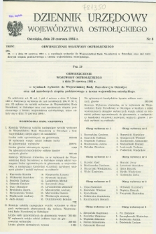Dziennik Urzędowy Województwa Ostrołęckiego. 1984, nr 8 [i.e. 1?] (20 czerwca)