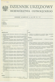Dziennik Urzędowy Województwa Ostrołęckiego. 1987, Skorowidz alfabetyczny