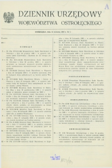Dziennik Urzędowy Województwa Ostrołęckiego. 1987, nr 1 (22 stycznia)