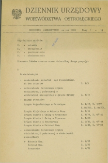 Dziennik Urzędowy Województwa Ostrołęckiego. 1989, Skorowidz alfabetyczny