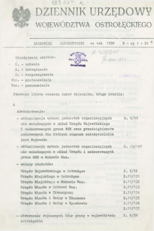 Dziennik Urzędowy Województwa Ostrołęckiego. 1990, Skorowidz alfabetyczny