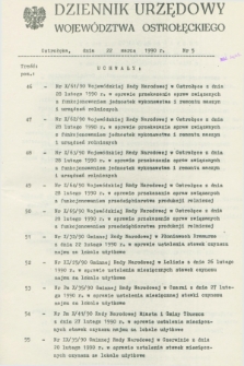 Dziennik Urzędowy Województwa Ostrołęckiego. 1990, nr 5 (22 marca)