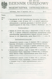 Dziennik Urzędowy Województwa Ostrołęckiego. 1991, nr 5 (23 kwietnia)