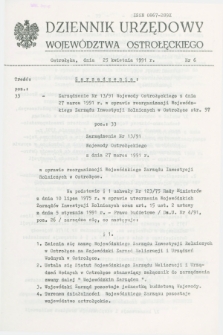 Dziennik Urzędowy Województwa Ostrołęckiego. 1991, nr 6 (25 kwietnia)