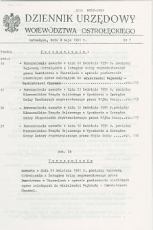 Dziennik Urzędowy Województwa Ostrołęckiego. 1991, nr 7 (8 maja)