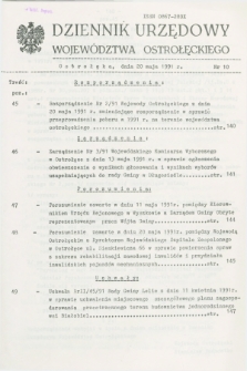 Dziennik Urzędowy Województwa Ostrołęckiego. 1991, nr 10 (20 maja)