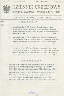 Dziennik Urzędowy Województwa Ostrołęckiego. 1992, nr 1 (16 stycznia)