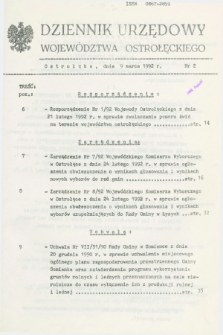 Dziennik Urzędowy Województwa Ostrołęckiego. 1992, nr 2 (9 marca)