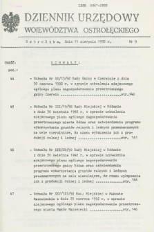 Dziennik Urzędowy Województwa Ostrołęckiego. 1992, nr 9 (11 sierpnia)