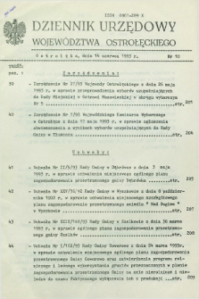 Dziennik Urzędowy Województwa Ostrołęckiego. 1993, nr 10 (14 czerwca)