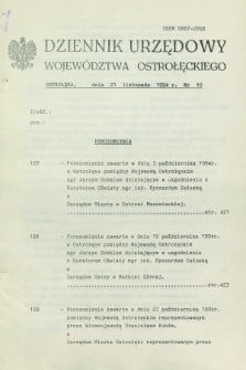 Dziennik Urzędowy Województwa Ostrołęckiego. 1994, nr 10 (21 listopada)
