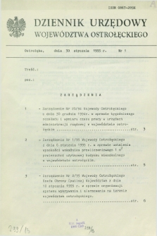 Dziennik Urzędowy Województwa Ostrołęckiego. 1995, nr 1 (30 stycznia)