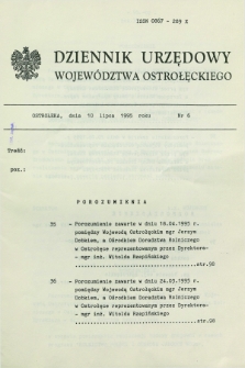 Dziennik Urzędowy Województwa Ostrołęckiego. 1995, nr 6 (10 lipca)