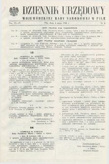 Dziennik Urzędowy Wojewódzkiej Rady Narodowej w Pile. 1981, nr 4 (4 maja)