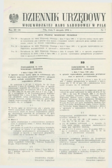 Dziennik Urzędowy Wojewódzkiej Rady Narodowej w Pile. 1981, nr 7 (5 sierpnia)