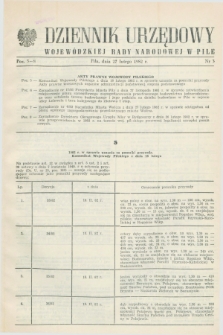 Dziennik Urzędowy Wojewódzkiej Rady Narodowej w Pile. 1982, nr 3 (27 lutego)