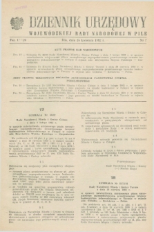 Dziennik Urzędowy Wojewódzkiej Rady Narodowej w Pile. 1982, nr 7 (24 kwietnia)