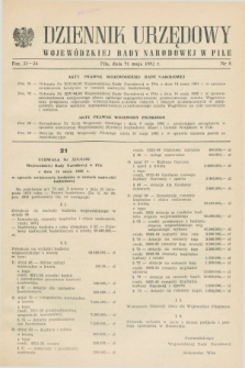 Dziennik Urzędowy Wojewódzkiej Rady Narodowej w Pile. 1982, nr 8 (31 maja)