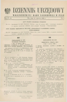 Dziennik Urzędowy Wojewódzkiej Rady Narodowej w Pile. 1982, nr 9 (16 czerwca)