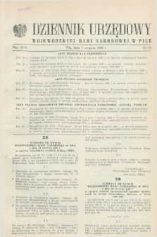 Dziennik Urzędowy Wojewódzkiej Rady Narodowej w Pile. 1982, nr 11 (3 sierpnia)