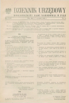 Dziennik Urzędowy Wojewódzkiej Rady Narodowej w Pile. 1982, nr 12 (17 września)