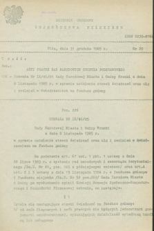Dziennik Urzędowy Województwa Pilskiego. 1985, nr 20 (31 grudnia)