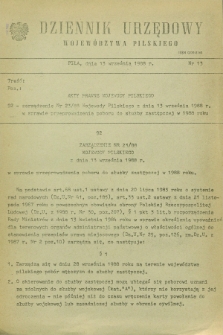 Dziennik Urzędowy Województwa Pilskiego. 1988, nr 13 (13 września)