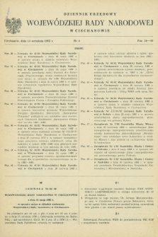 Dziennik Urzędowy Wojewódzkiej Rady Narodowej w Ciechanowie. 1982, nr 4 (14 września)