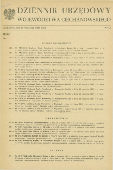 Dziennik Urzędowy Województwa Ciechanowskiego. 1985, nr 13 (16 września)
