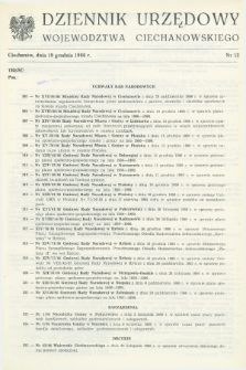 Dziennik Urzędowy Województwa Ciechanowskiego. 1986, nr 13 (19 grudnia)