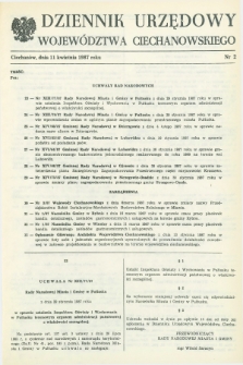 Dziennik Urzędowy Województwa Ciechanowskiego. 1987, nr 2 (11 kwietnia)
