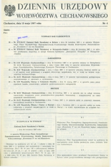 Dziennik Urzędowy Województwa Ciechanowskiego. 1987, nr 4 (15 maja)