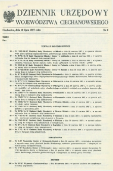 Dziennik Urzędowy Województwa Ciechanowskiego. 1987, nr 6 (10 lipca)
