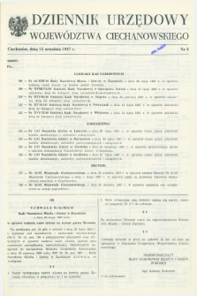 Dziennik Urzędowy Województwa Ciechanowskiego. 1987, nr 8 (15 września)