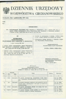 Dziennik Urzędowy Województwa Ciechanowskiego. 1987, nr 9 (1 października)