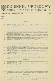 Dziennik Urzędowy Województwa Ciechanowskiego. 1988, nr 9 (2 listopada)