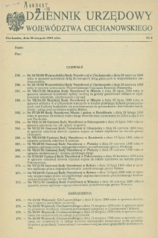 Dziennik Urzędowy Województwa Ciechanowskiego. 1989, nr 9 (30 sierpnia)