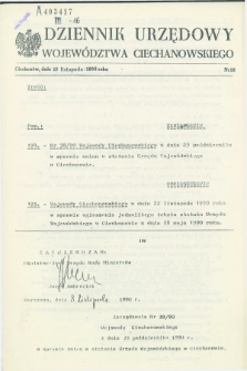 Dziennik Urzędowy Województwa Ciechanowskiego. 1990, nr 16 (23 listopada)