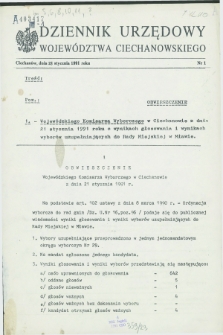 Dziennik Urzędowy Województwa Ciechanowskiego. 1991, nr 1 (28 stycznia)