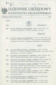 Dziennik Urzędowy Województwa Ciechanowskiego. 1991, nr 7 (30 kwietnia)