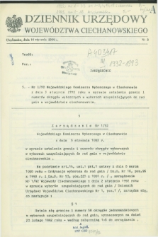 Dziennik Urzędowy Województwa Ciechanowskiego. 1992, nr 3 (14 stycznia)