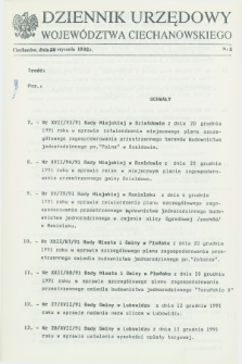 Dziennik Urzędowy Województwa Ciechanowskiego. 1992, nr 5 (30 stycznia)
