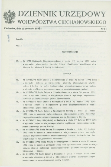 Dziennik Urzędowy Województwa Ciechanowskiego. 1992, nr 11 (17 kwietnia)