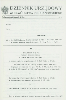 Dziennik Urzędowy Województwa Ciechanowskiego. 1992, nr 12 (21 kwietnia)