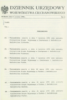 Dziennik Urzędowy Województwa Ciechanowskiego. 1992, nr 17 (9 czerwiec)